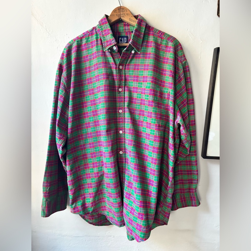 GAP Vintage Classic Preppy Heritage Men's Plaid Button Down Shirt - Picture 1 of 9